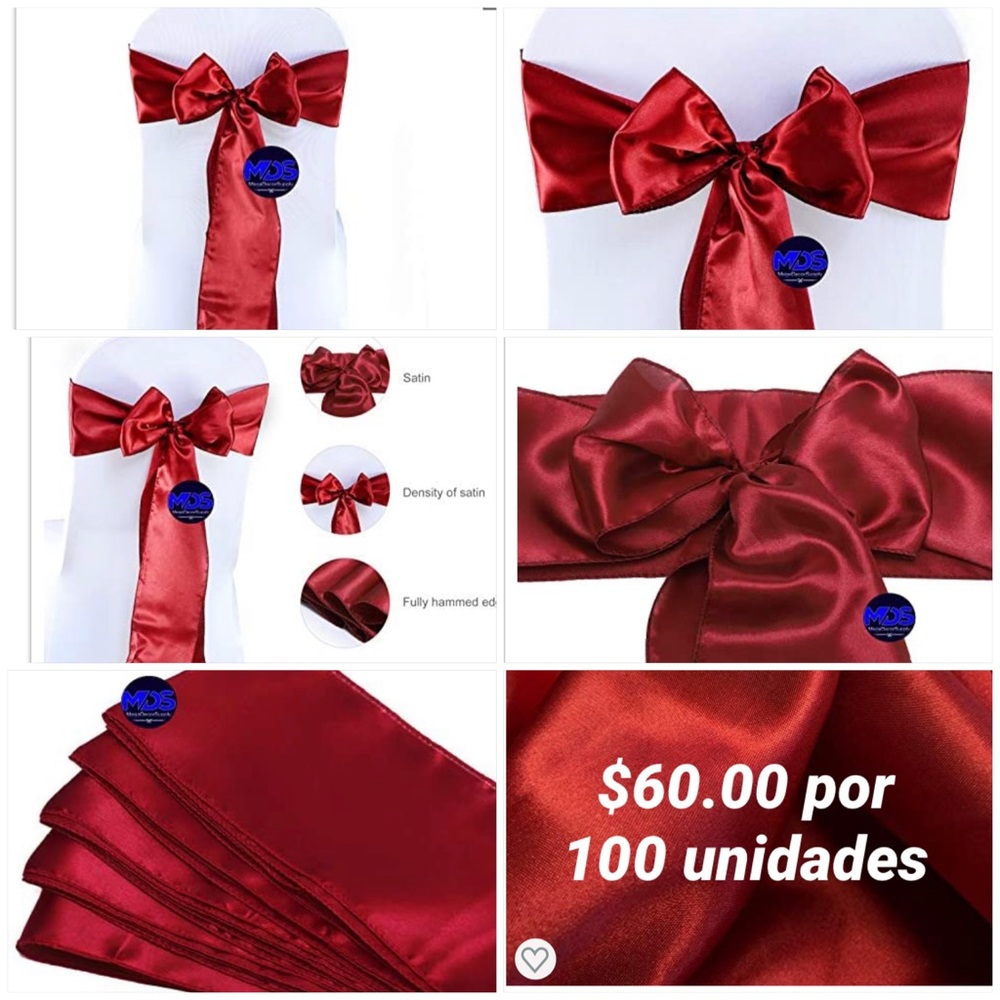 Chair sashes bows